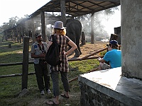 Basu, Kerstin and Hektor at Elephant Breeding Center.